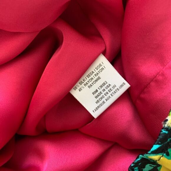 NWT Lavender Brown Floral Silk Shift Midi Dress - Picture 4 of 6